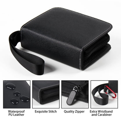 GEAoffice 1 Pocket Card Binder Mini Size, Super Lightweight Small Collectible Trading Card Albums for 80 Cards, 1 Pocket Top Loading Binder for TCG, MTG, Sports&Game Cards, Black