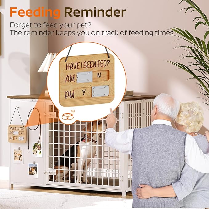 YATINEY Foldable Dog Crate Furniture, Dog Crate