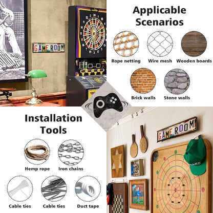 Gaming Accessories Room Decor – Cool Gamer Gifts for Men, Teens, and Boys Ages 8 –12– Funny Game Room Sign Desk Accessories Wall Art