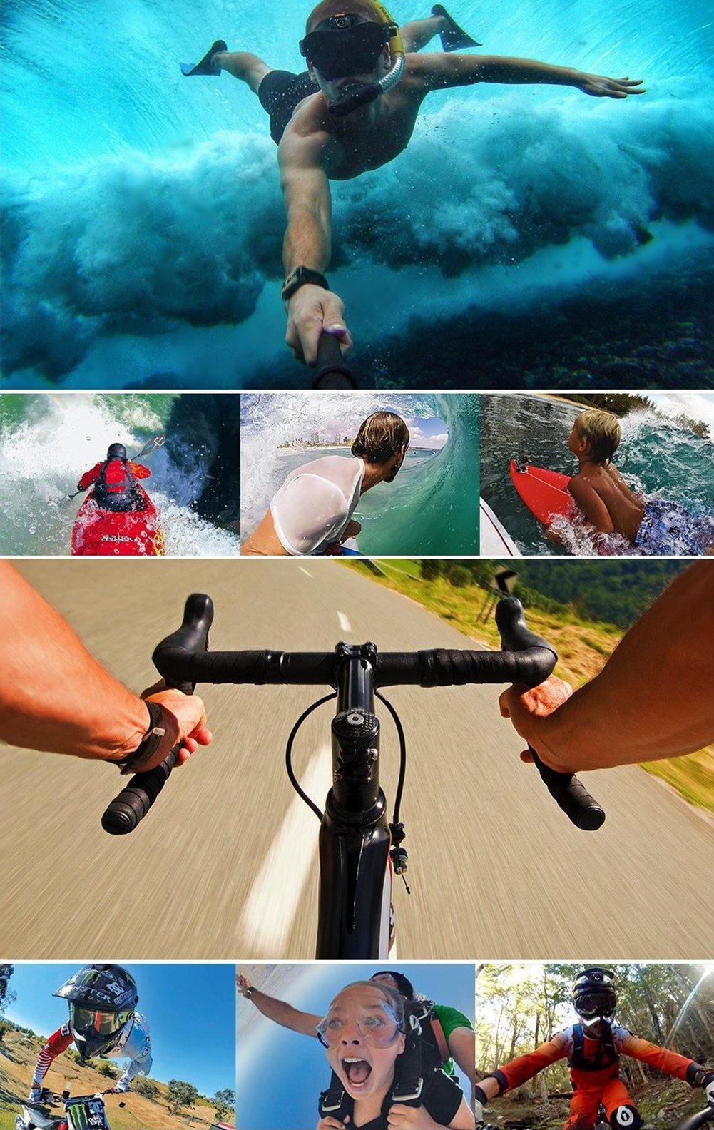 Action Camera Accessories Kit Compatible with Gopro Hero 13 12 11 10 9 8/AKASO EK7000/Brave 4/Brave 7 LE/DJI Osmo Action 5 pro/ODDV/Sjcam/Icefox, Selfie Stick Suction Cup Mount Floating Handle Grip