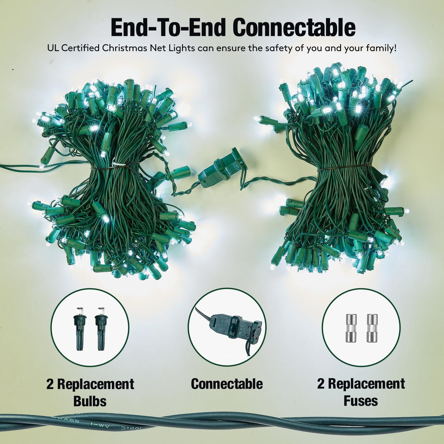 Sylampow Led White Christmas Net Lights Outdoor Christmas Bushes Lights 120Led 6ftx5ft, Connectable Outdoor Indoor Mesh Net Lighting for Xmas Holiday, Garden, Lawn, Shrubs, Trees, Bushes Decorations