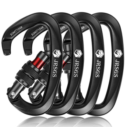 JRSGS UIAA Certified 25KN Locking Carabiner Heavy Duty Screw Lock D Shape Clip 5620 lbs for Rock Climbing Mountaineering Rope Access Rescue Caving Hunting Hammock Tree Work