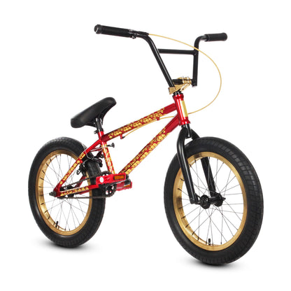 Elite BMX Bicycle 18", 20" & 26" BMX Bike for Teen Bike and Adult Bikes - Freestyle BMX Bike All Models Come with 3 Piece BMX Crankset (Red Skully PW, 18")