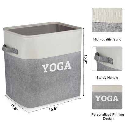 Lukeline Yoga Mat Holder Storage Basket, Home Gym Storage Organizer Yoga Exercise Equipment Storage, Yoga Basket Foam Roller Workout Equipment Storage for Home Exercise and Fitness Gear
