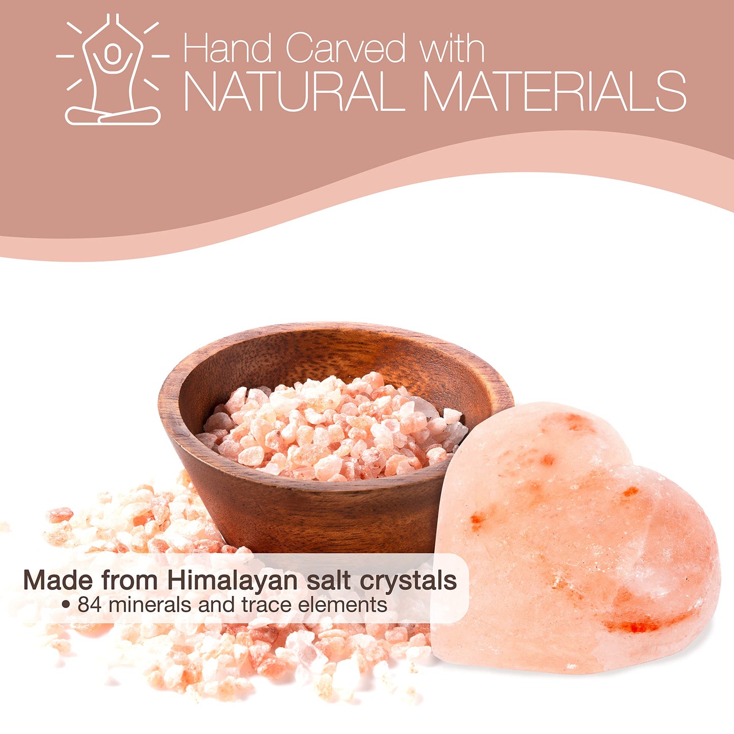SereneLife Himalayan Rock Salt Massage Stones, 7 Piece Set of Pink Crystals for Spa Healing and Therapy Hand Carved Usable as Detox Heated or Frozen Natural Crystal Deodorant Bar Massaging Scrub Balls