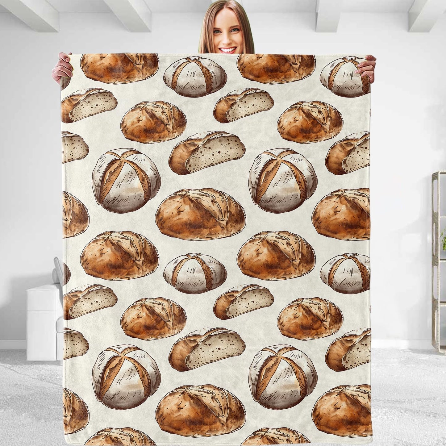 dhakalrlde Funny Bread Blanket - Soft, Comfy, Lightweight, Warm, and Fuzzy Flannel Throw Blanket for Boys and Men - Ideal for Couch, Travel, Bed, Office, and Home Decor - 50x60 in