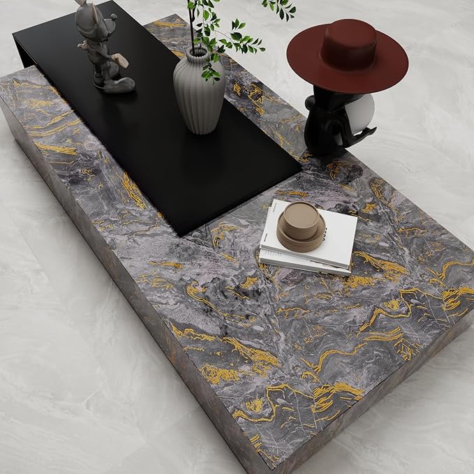 Grey Gold Marble Contact Paper for Countertops A Set of 23.6" X 197"Glossy Peel