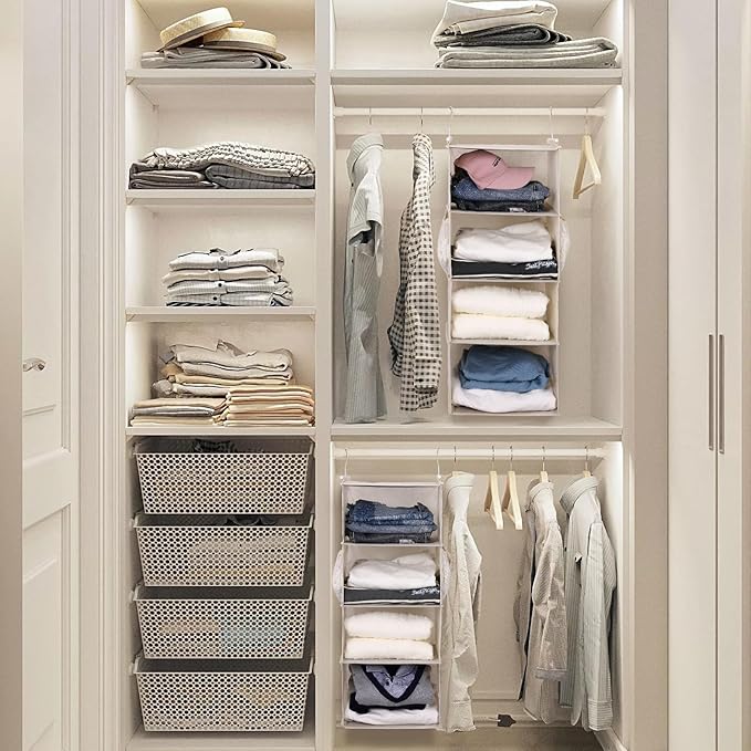 MAX Houser 4 Tier Shelf Hanging Closet Organizer, Closet Hanging Shelf