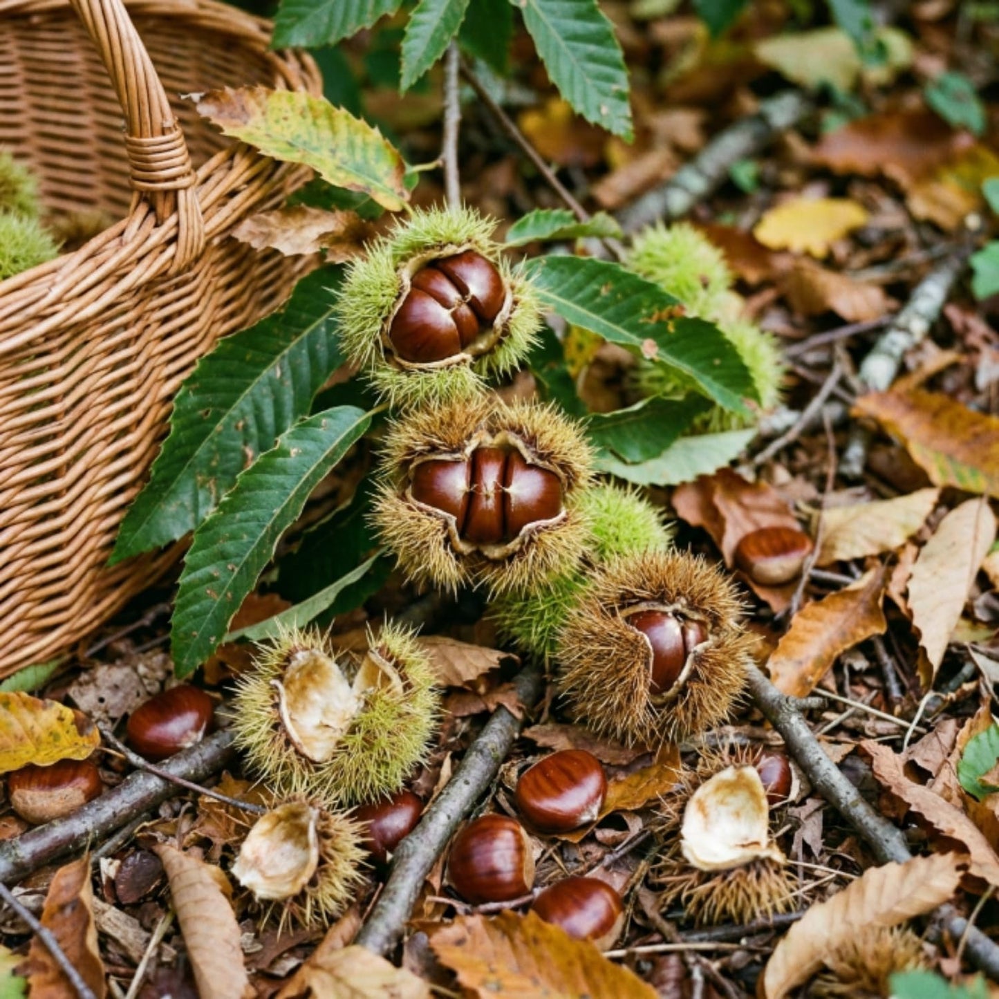 Live Chestnut Tree 6–12 Inch Tall Seedling, Chestnut Nut Tree Plant for Outdoor Planting, Hardy Garden Tree