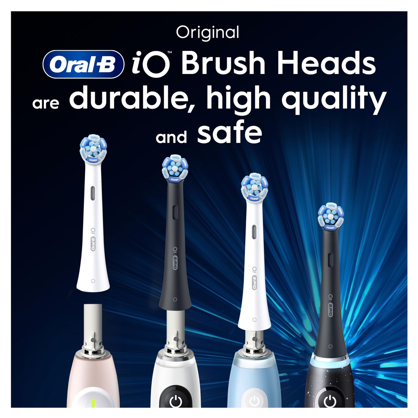 Oral-B iO Ultimate Clean Electric Toothbrush Head, Oral B Electric Toothbrush Heads, Twisted & Angled Bristles for Deeper Plaque Removal, Pack of 4 Toothbrush Heads, Black
