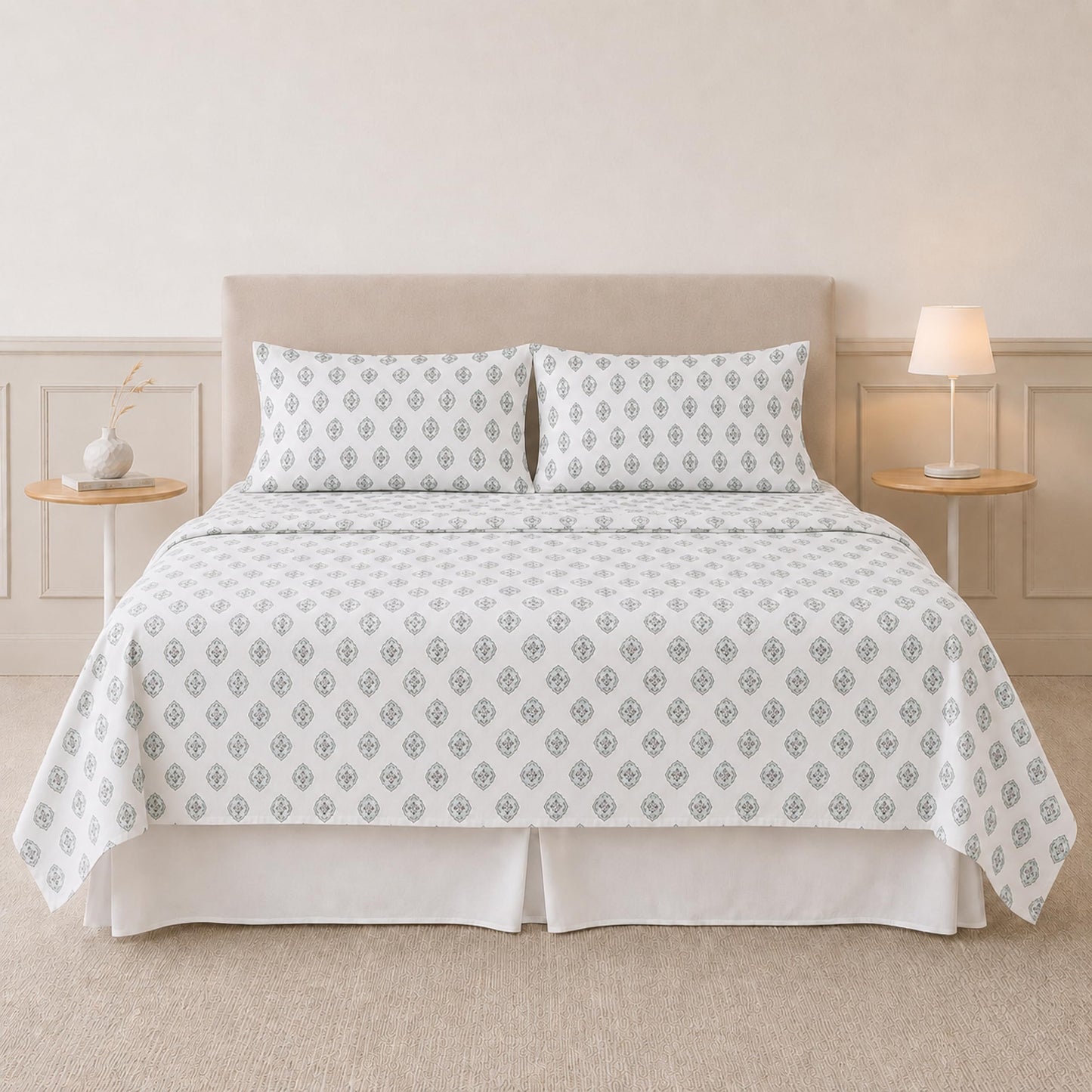 Modern Threads Printed 3-Piece Extra Soft Bedding Sheets & Pillowcase Set, Deep Pocket up to 16 inch Mattress Claire Twin