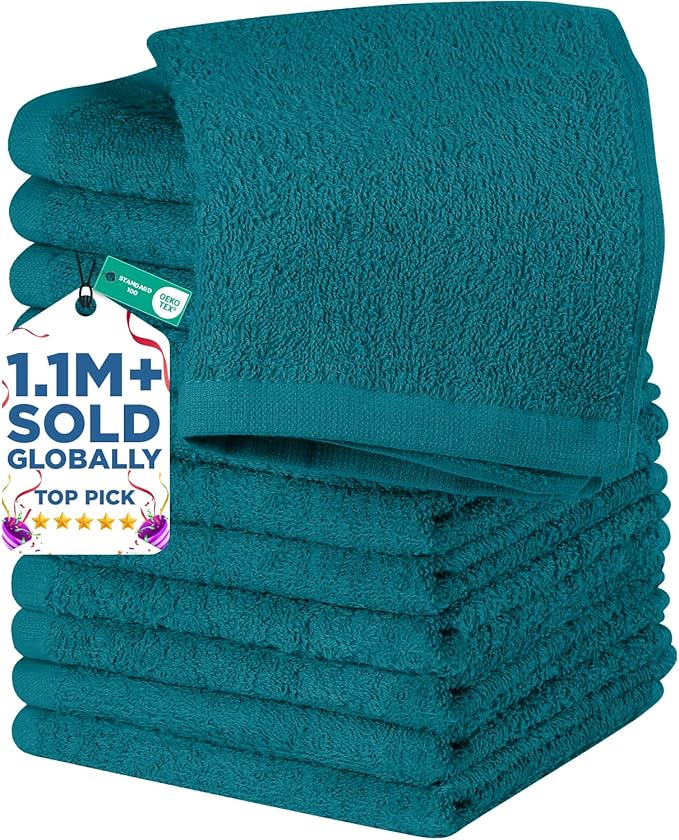 DAN RIVER 12 Pack Wash Cloths for Showering