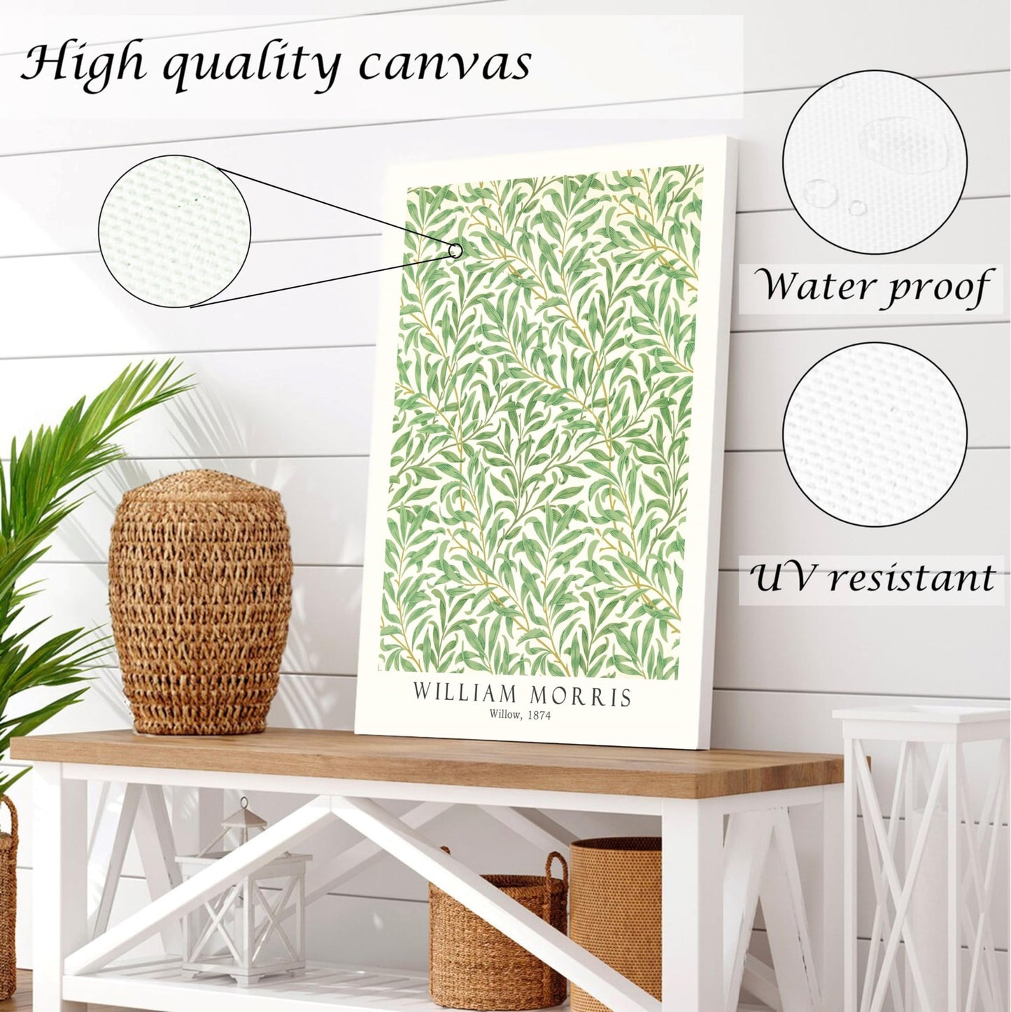 Induslyfe Framed Grass Wall Art Canvas Decor Set of 3, Matisse Mid Century Modern Art, Aesthetic Floral Botanical Prints Posters for Bedroom, Living Room, Bathroom 12x16