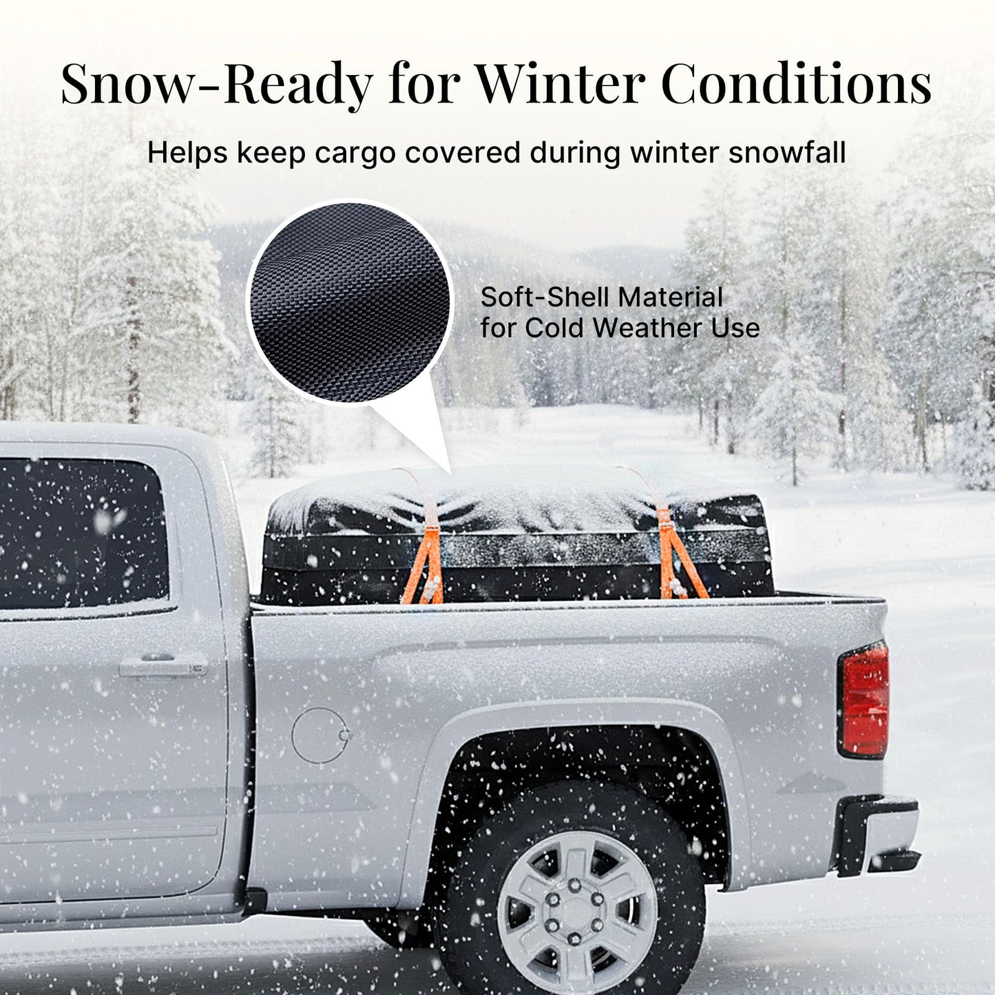 iBirdie Truck Bed Cargo Bag, 32 Cubic Feet Waterproof Storage Box, 1200D Heavy Duty, Size 60'' × 37'' × 25'', Foldable Soft-Shell Cargo Organizer with Straps