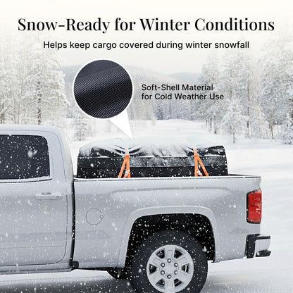 iBirdie Truck Bed Cargo Bag, 32 Cubic Feet Waterproof Storage Box, 1200D Heavy Duty, Size 60'' × 37'' × 25'', Foldable Soft-Shell Cargo Organizer with Straps