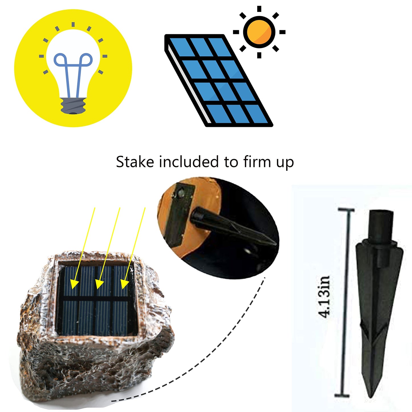 StarryMine Solar Rock Light Led 4 Pack Waterproof Garden Stone Lights Outdoor Landscaping Spotlights, Yard Patio Pathway Driveway …