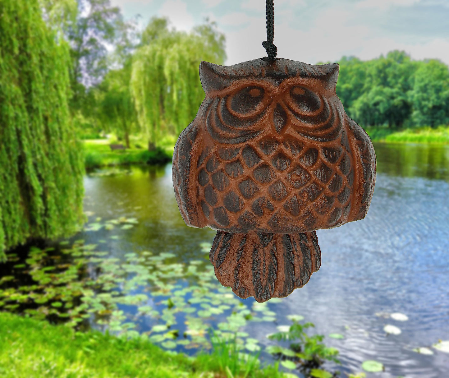 Woodstock Wind Chimes for Outside Garden Decor, Outdoor Patio Porch Decor 11" Wind Bell Style Wind Chimes Owl Wind Bell (COWL)