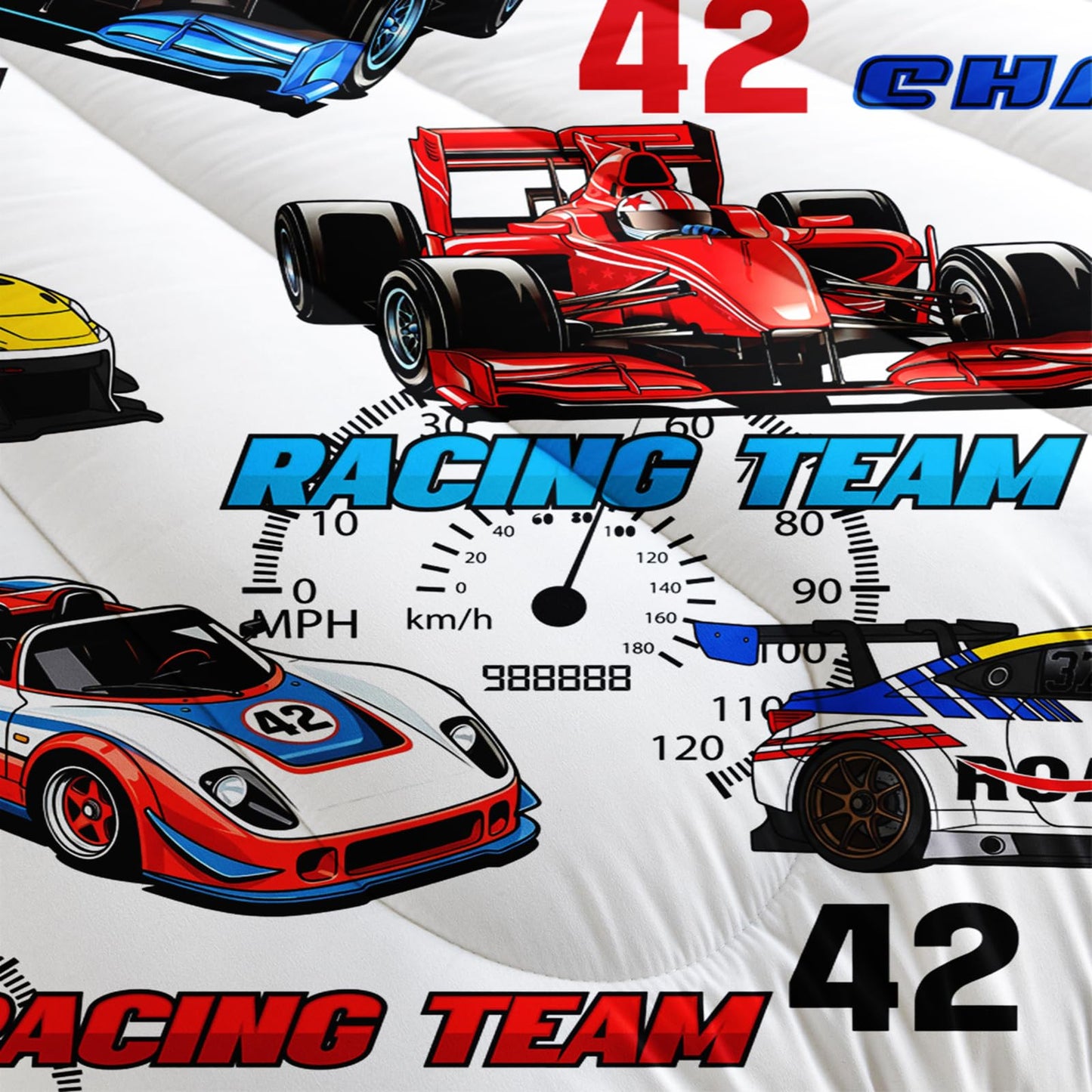 lneffble Race Car Themed Comforter Set Twin for Boys，Race Car Bedding Twin Bed Set，Kids Race Car Bedroom Decor with 1 Comforter with 2 Pillow Case