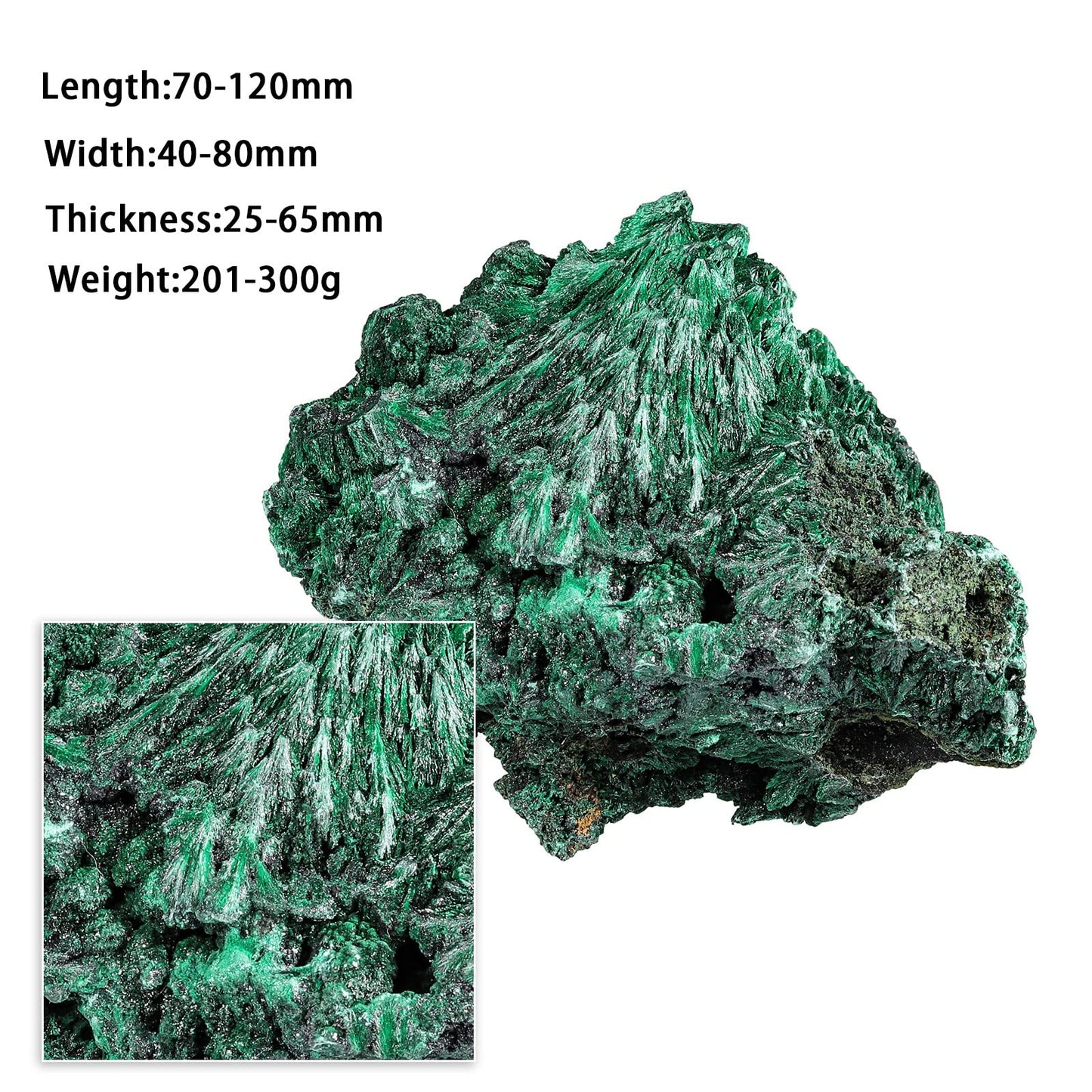 SUNYIK Natural Raw Malachite Crystal Cluster Stone, Healing Reiki Crystal Rocks Mineral Specimen for Home Decoration, 0.55lb
