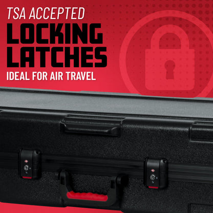 Gator Cases Frequent Flyer's Series Molded Flight Case for 76-Note Keyboards with TSA Approved Locking Latches and Recessed Wheels, (GTSA-KEY76)