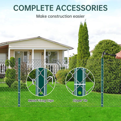 URBANVISTA 10 Pack Metal Fence Posts, 3 FT Heavy Duty U-Post, Green Garden Stakes, No-Dig Post Anchors for Wire Fences, Temporary Fencing, Electric Fence, and Corner Support