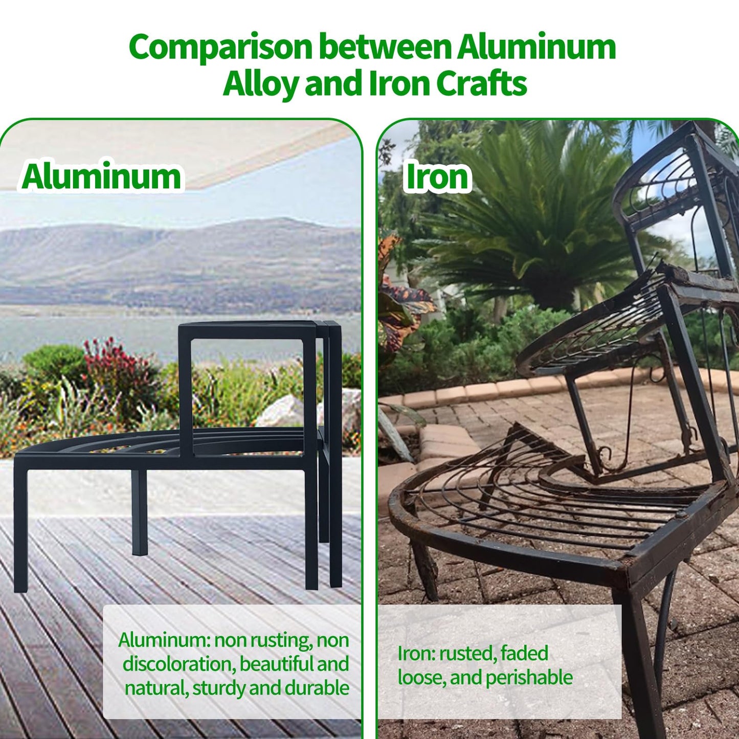 DHYGOTFUR Aluminum 2-Tier Plant Stand Lightweight, Sturdy, and Rust-Free Corner Shelf Ladder Rack Perfect for Indoor and Outdoor Greenery Display