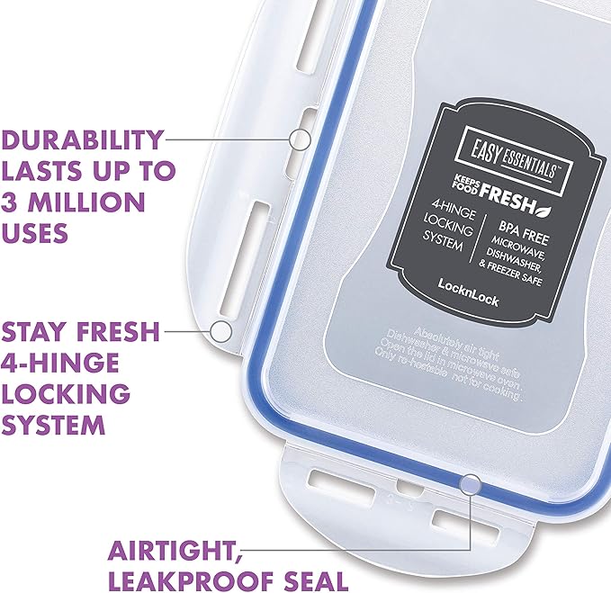 LOCK & LOCK Easy Essentials Food Storage lids/Airtight containers, BPA Free