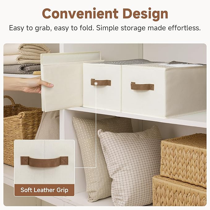 StorageWorks Closet Organizers and Storage Bins, Foldable Shelf Baskets