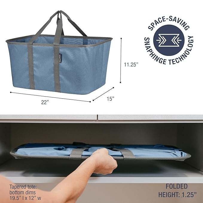 CleverMade Collapsible Laundry Tote 2-Pack – Foldable Carry-All Storage Bin