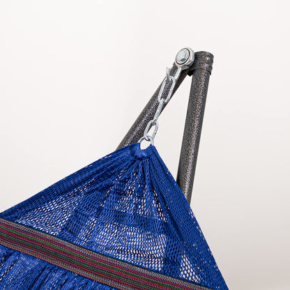 Best Home Fashion Portable Hammock with Collapsible Steel Stand, 600 lbs Capacity, No Tools Assembly, Carrying Bag Included, Perfect for Indoor Outdoor Backyard Patio Camping Beach, 2 Person, Navy