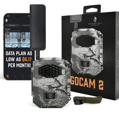 Spartan Camera GoCam2 Cellular, APP Control Trail Camera, 4G LTE, 1080P Video, FHD Photos, No Glow, Night Vision, Motion Activated, IP65 Water Resistant (Spartan Areus, Verizon)