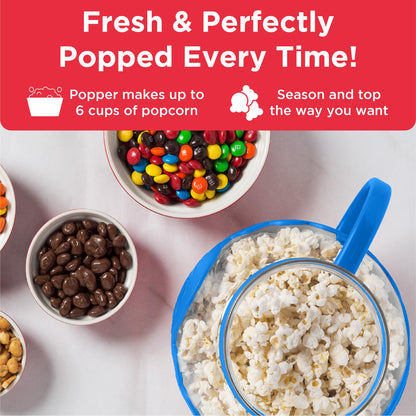 Ecolution Patented Micro-Pop Microwave Popcorn Popper with Temperature Safe Glass, 3-in-1 Lid Measures Kernels and Melts Butter, Made Without BPA, Dishwasher Safe, 3-Quart, Aqua