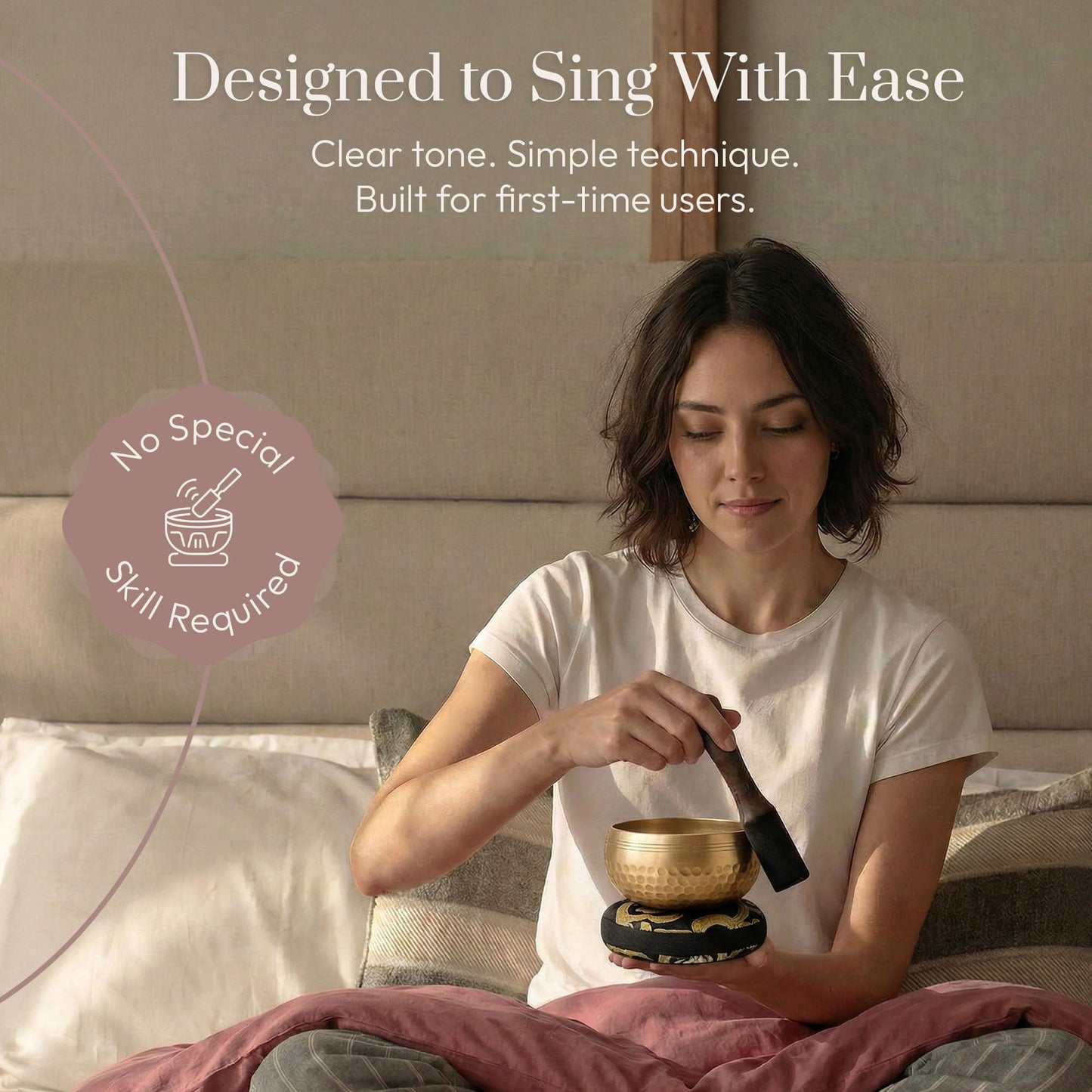 Silent Mind Tibetan Singing Bowl Set – Easy to Play & Beginner Friendly Meditation Bowl with Cushion & Mallet | Stress Relief & Mindfulness | Gift-Ready