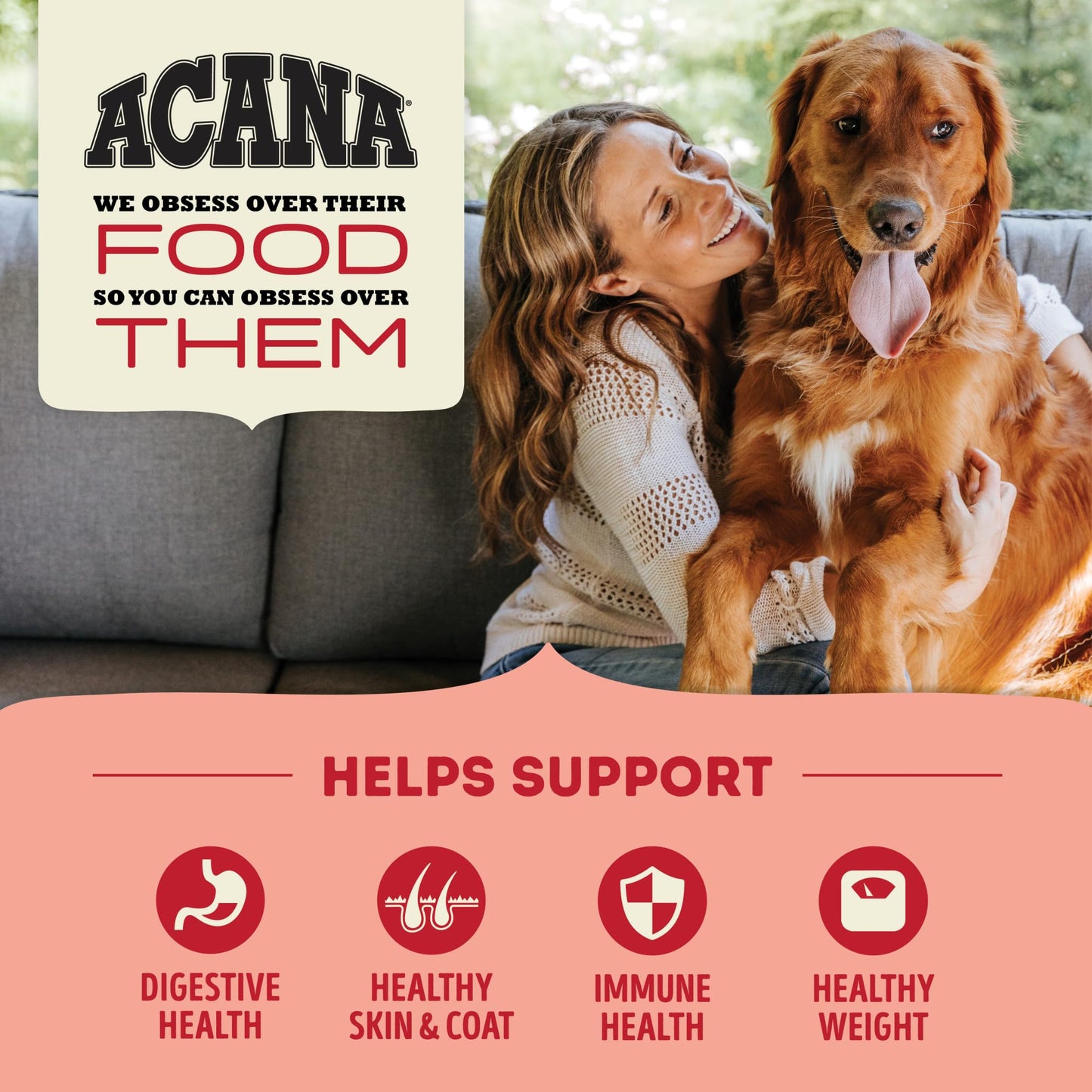 ACANA Grain Free Dry Dog Food Red Meat Recipe 25lb Bag