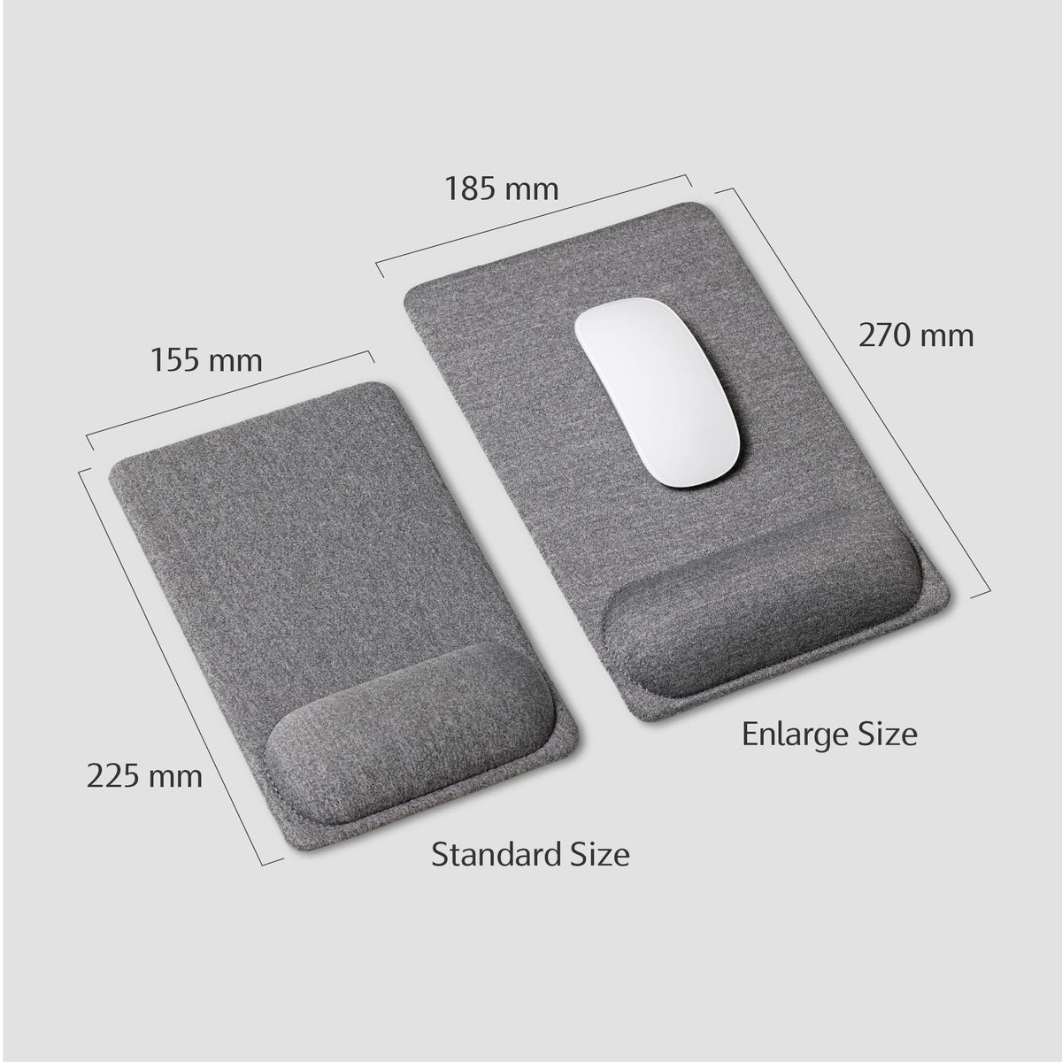 SenseAGE Compact Ergonomic Mouse Pad with Wrist Rest Support, Pain Relief, Non-Slip Base, Optimized Tracking Surface, Lightweight & Portable, Ideal for Office, Home & Travel, 8.9 x 6.1 in (Grey)