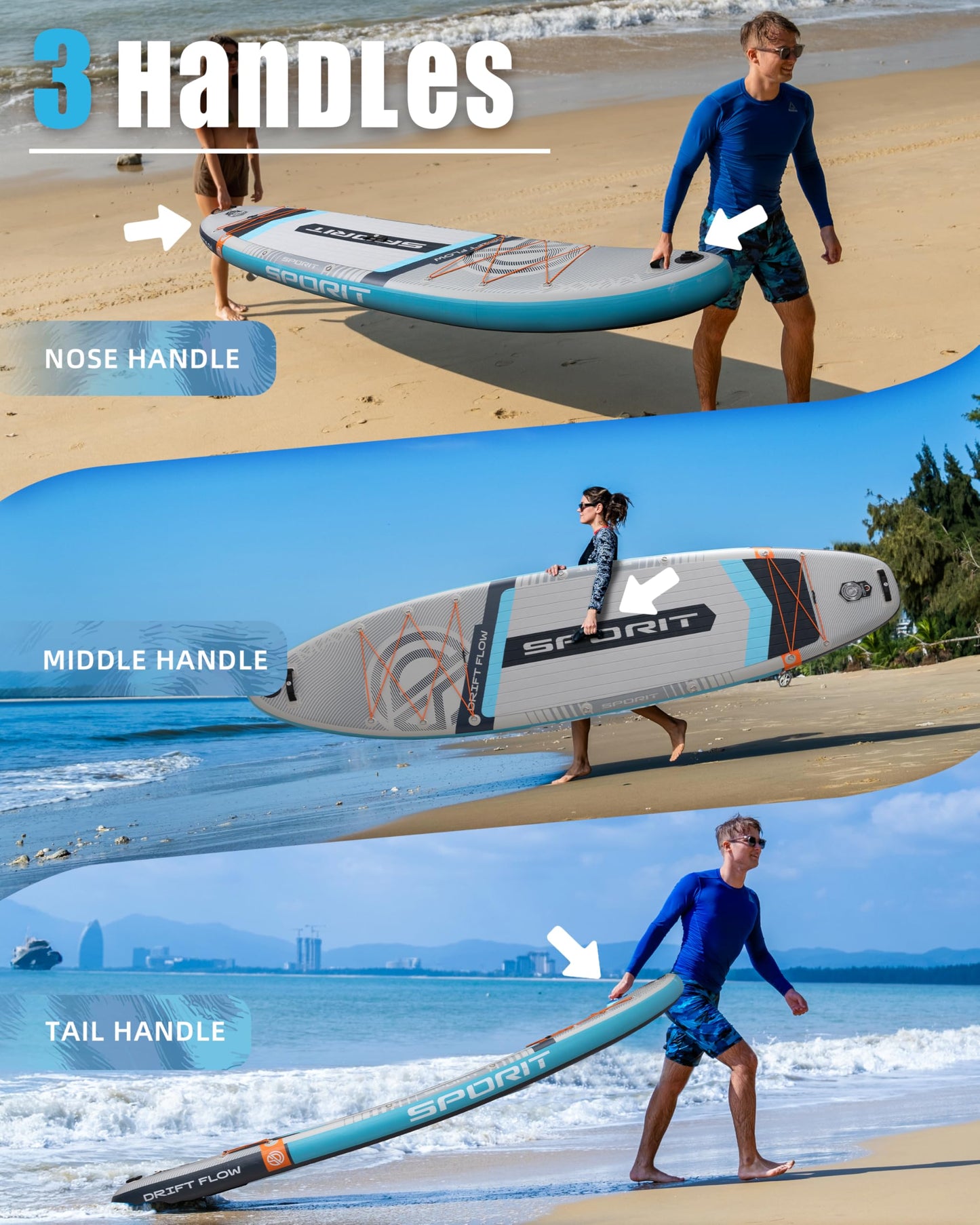 SPORIT 11'6" x 35" Extra Wide Inflatable Paddle Board for Adults, 450 lb Capacity Wide Stable Stand Up Paddle Board, 2–3 Person SUP, Heavy Duty 22 PSI, US Fin, Kayak D Rings, Large Stable Paddleboard