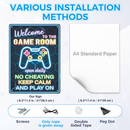 Welcome to the Game Room Neon Sign - Game decor for boys room,Perfect Gamer Gift for Son, Friends, Game Lover（11 * 8inches，Rope included）