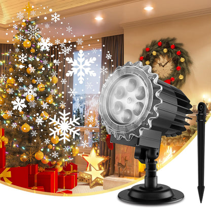 Christmas Snowfall Projector Lights, MILPROX Indoor Outdoor Holiday Snowflake Projector Lights, Clear Rotating Snow Falling Lamp for Halloween Xmas Party Garden Landscape Decoration（Snow Spots）