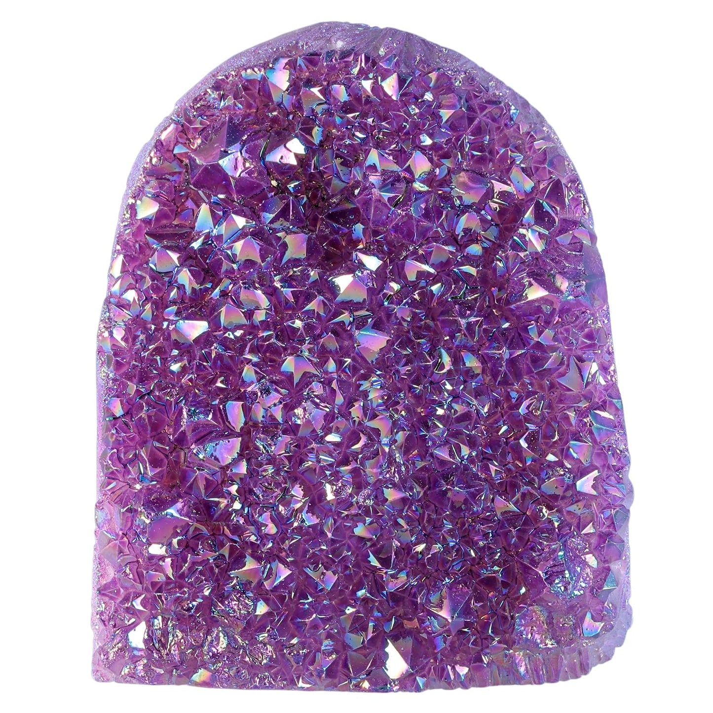 Sportmusies Irregular-Shaped Titanium Coated Rock Crystal Cluster Specimen Reiki Healing Meditation Home Office Decoration, Purple