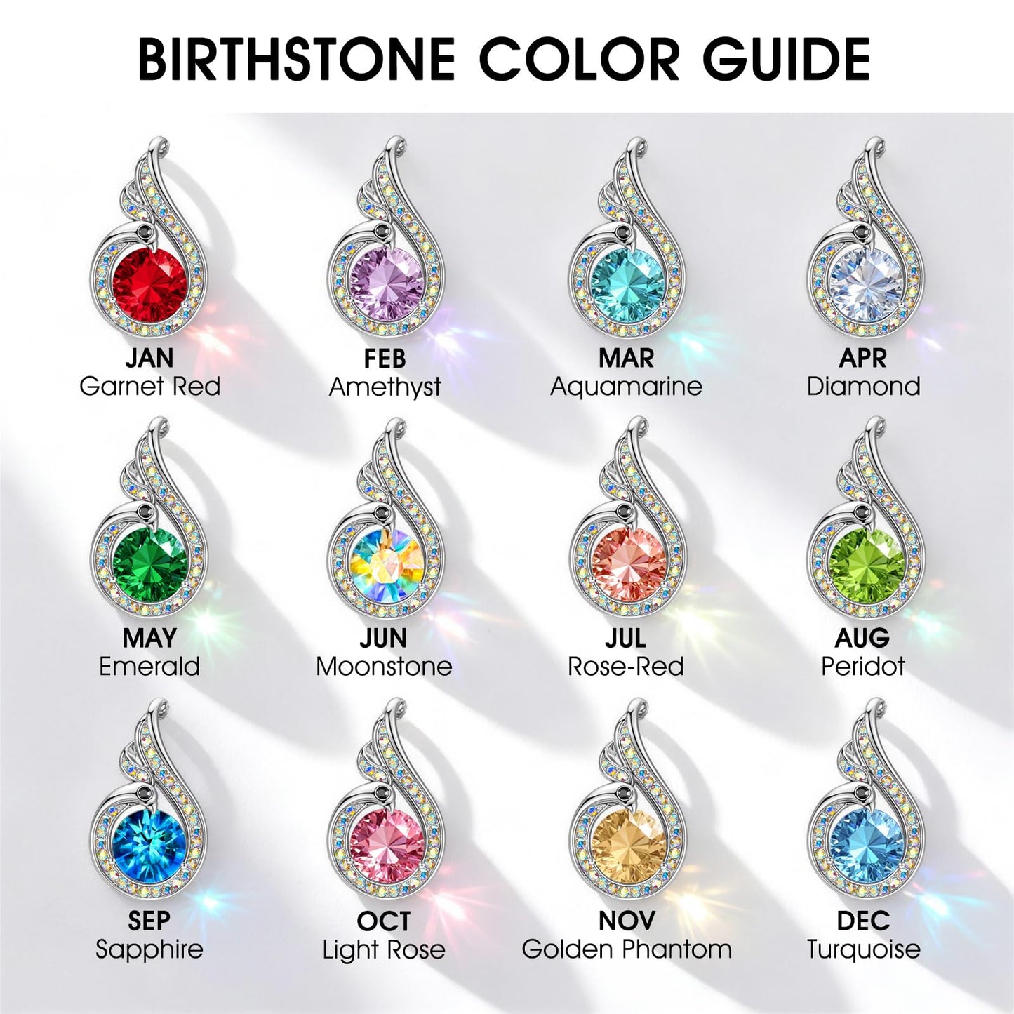 Kate Lynn Phoenix Sapphire Birthstone Necklaces for Women Pendant Necklace Crystal Jewelry, Birthday Gifts for Women Wife Girlfriend Mothers Day Gift for Mom Daughter Unique Lady Christmas Jewelry Gift for Her, September Birthstone Blue Necklace
