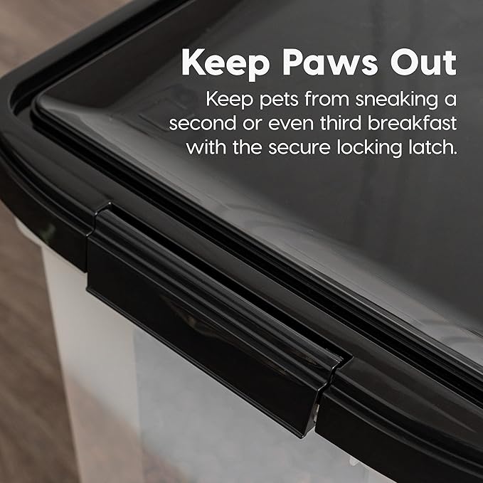IRIS USA Airtight Dog Food Storage Container, WeatherPro, Removable Wheels