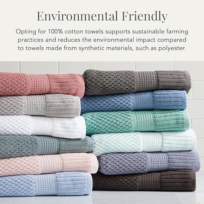 NY Loft 100% Cotton Hand Towel 6 Pack | Super Soft & Absorbent Quick-Dry Hand