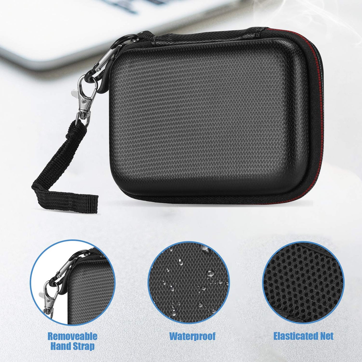 ProCase Shockproof Carrying Case + Silicone Cover for Samsung T7 / T7 Touch Portable SSD External Solid State Drives (500GB 1TB 2TB), Hard Shell Travel Storage Organiser –Black