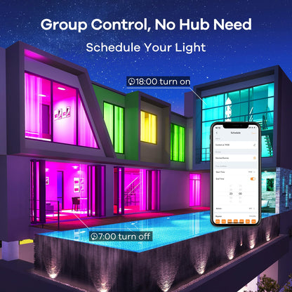 Linkind Smart Light Bulbs, Smart Bulb That Work with Alexa & Google Home, LED Light Bulbs Color Changing, 104 Preset Scene, Music Sync, A19 E26 2.4GHz RGBTW WiFi Bluetooth Light Bulb 60W, 800LM, 4Pack