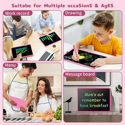 20 Inch LCD Writing Tablet for Kids, Children's Art Toys, Educational and Learning Drawing Kits, Birthday and Christmas Gifts for Boys and Girs Aged 3-12+, Pink