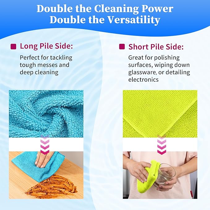 FIXSMITH Shop Towels-400 Pack, 12 x 16 in Microfiber Cleaning Cloth, Highly