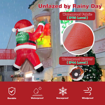 TwoBees 6FT Christmas Inflatables Outdoor Decorations Joy Hanging Santa Claus Gift Bag, Bright LED Lights Blow Up Giant Christmas Decor for Indoor Yard Outside Party Lawn Wall Porch Holiday