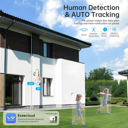 WESECUU Light Bulb Security Camera -5G& 2.4GHz WiFi 2K Security Cameras Wireless Outdoor Motion Detection and Alarm,Two-Way Talk,Color Night Vision,Human Detection, Bulb Camera Compatible with Alexa