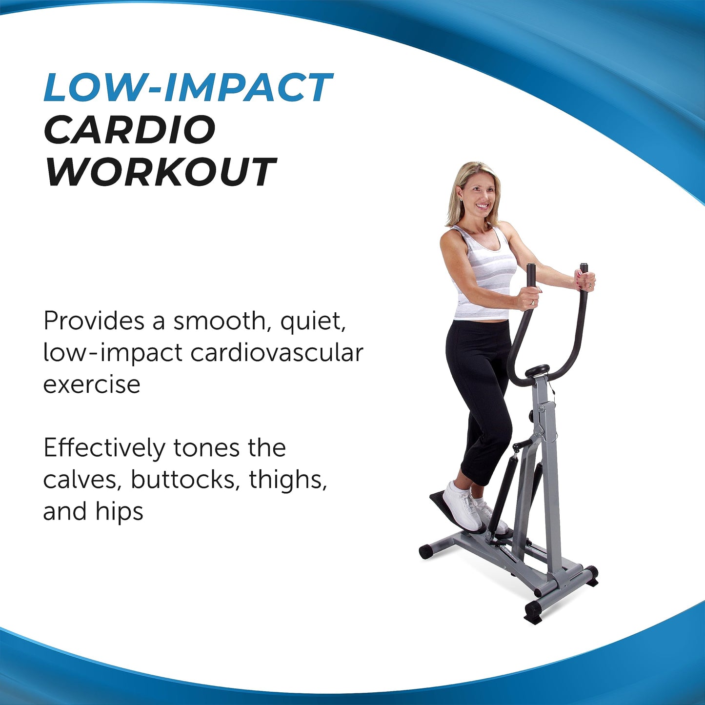 Stamina Products 40-0069 Spacemate Adjustable Folding Exercise Fitness Stepper Machine with Digital Monitor and Transport Wheels