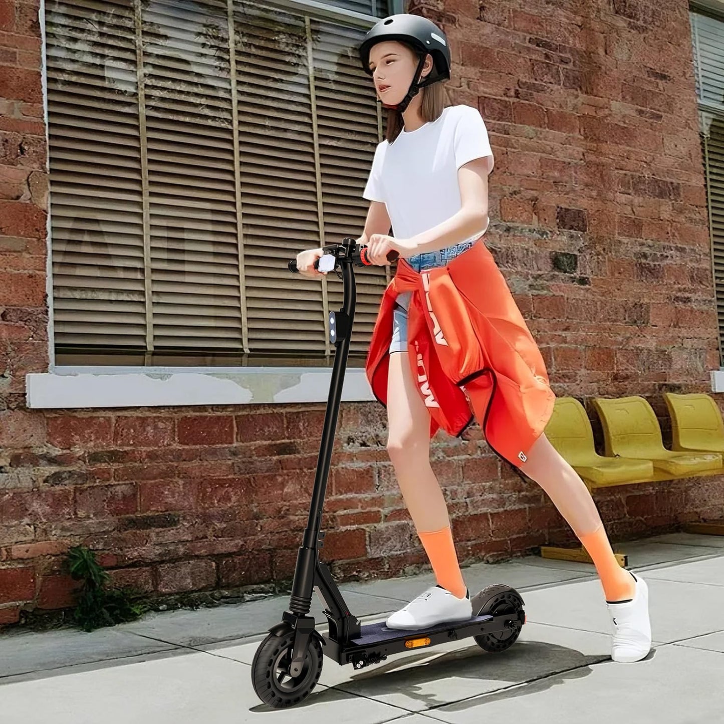 Electric Scooter for Big Kids/Teens - 250W Motor, 15.5 mph Top Speed, Rear Foot Brake, Folding E-Scooter for Riders up to 220 lbs, UL-2272 Certified, Black